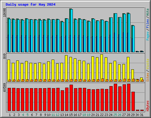 Daily usage for May 2024