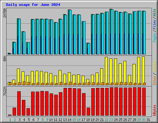 Daily usage for June 2024