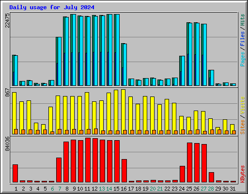 Daily usage for July 2024