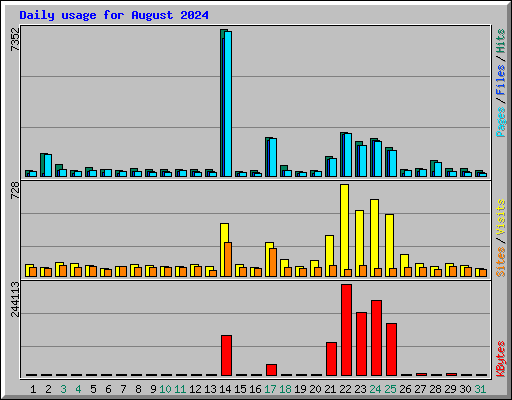 Daily usage for August 2024