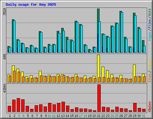 Daily usage for May 2025