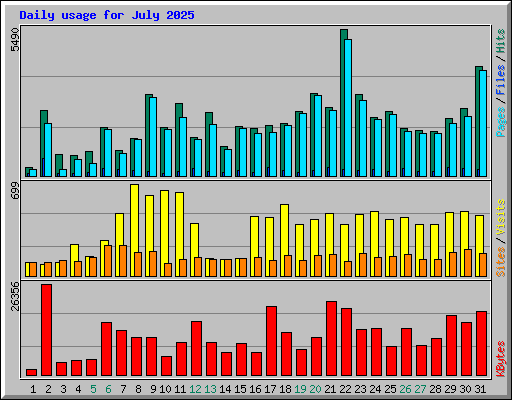 Daily usage for July 2025