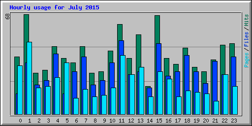 Hourly usage for July 2015