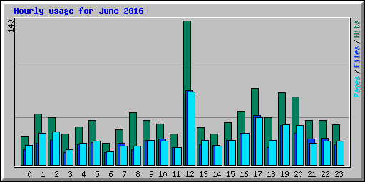 Hourly usage for June 2016