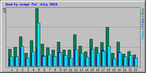 Hourly usage for July 2016