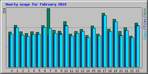 Hourly usage for February 2019