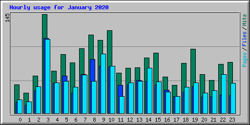 Hourly usage for January 2020