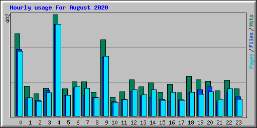 Hourly usage for August 2020