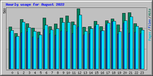 Hourly usage for August 2022