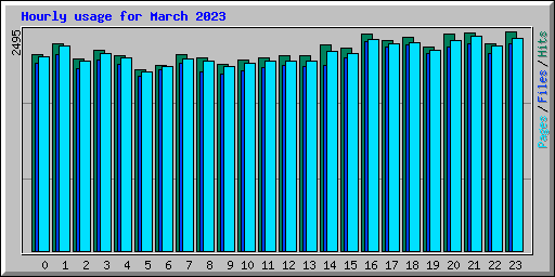 Hourly usage for March 2023