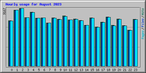 Hourly usage for August 2023